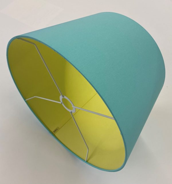 Aquamarine with Lemon French Drum Lampshade