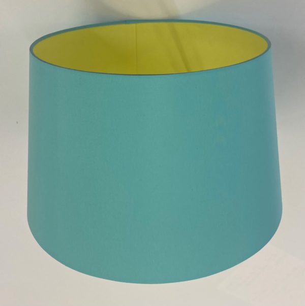 Aquamarine with Lemon French Drum Lampshade