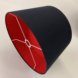 Black with Warm Red French Drum Bespoke Lampshade