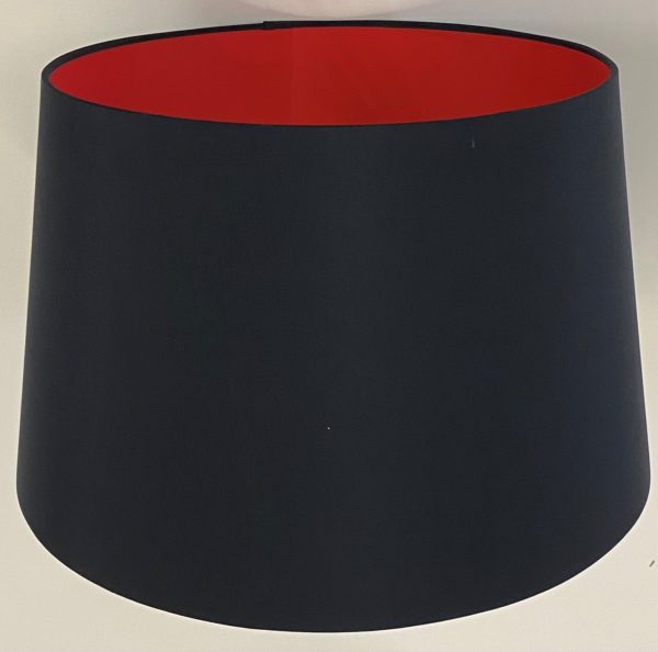 Black with Warm Red French Drum Lampshade