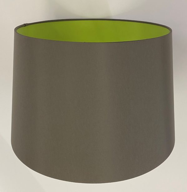 Graphite with Lime French Drum Lampshade