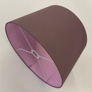 Mauve Grey with Pink French Drum Lampshade