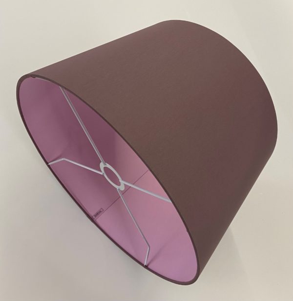 Mauve Grey with Pink French Drum Lampshade