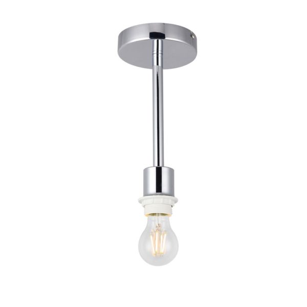 Polished Chrome Semi Flush Single Light