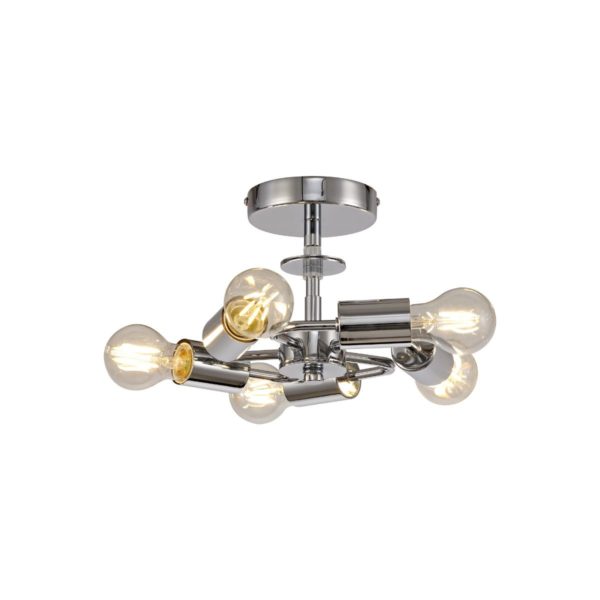 Polished Chrome 5 Light Flush/Semi Flush Suspension