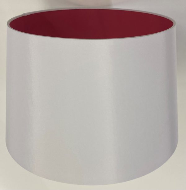 White with Raspberry French Drum Lampshade