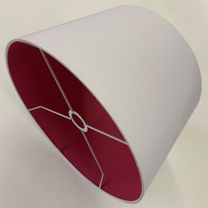 White with Raspberry French Drum Lampshade